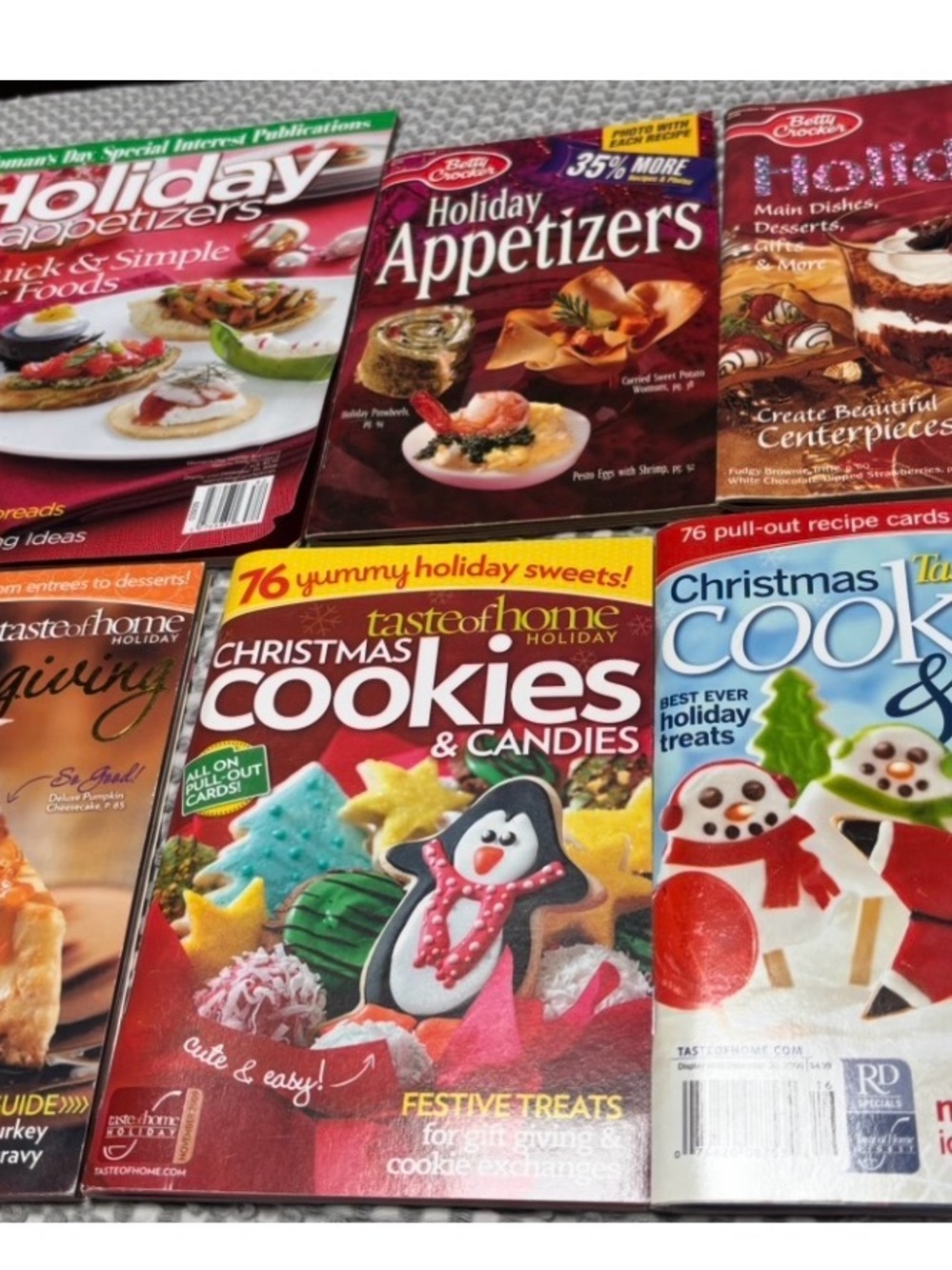 Holiday Christmas Cookies & Candies Thanksgiving -Holiday Appetizers- Lot of 6